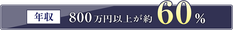 年収800万円以上が約60%